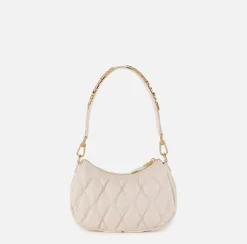 Borsa hobo in tessuto embossed con lettering