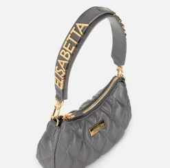 Borsa hobo in tessuto embossed con lettering