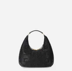 Borsa hobo in tessuto jacquard