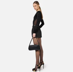 Borsa hobo media in nappa lucida