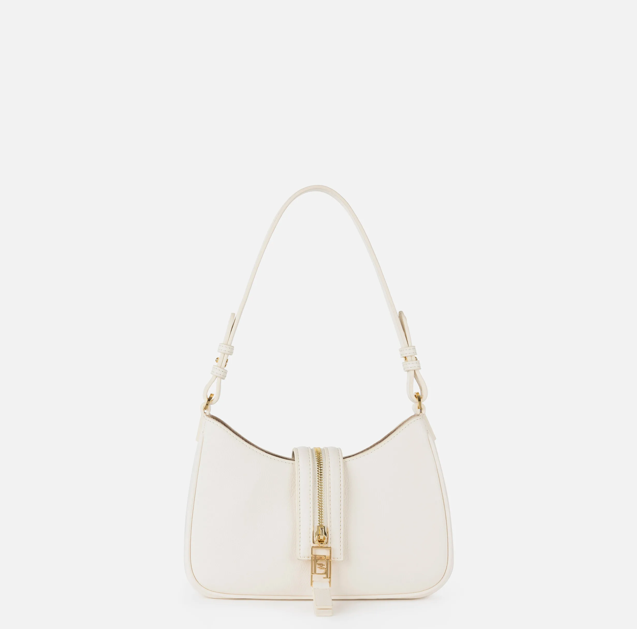 Borsa hobo piccola in materiale effetto pelle con zip