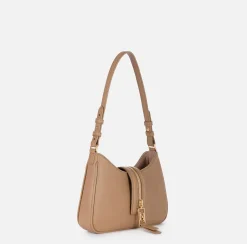 Borsa hobo piccola in materiale effetto pelle con zip