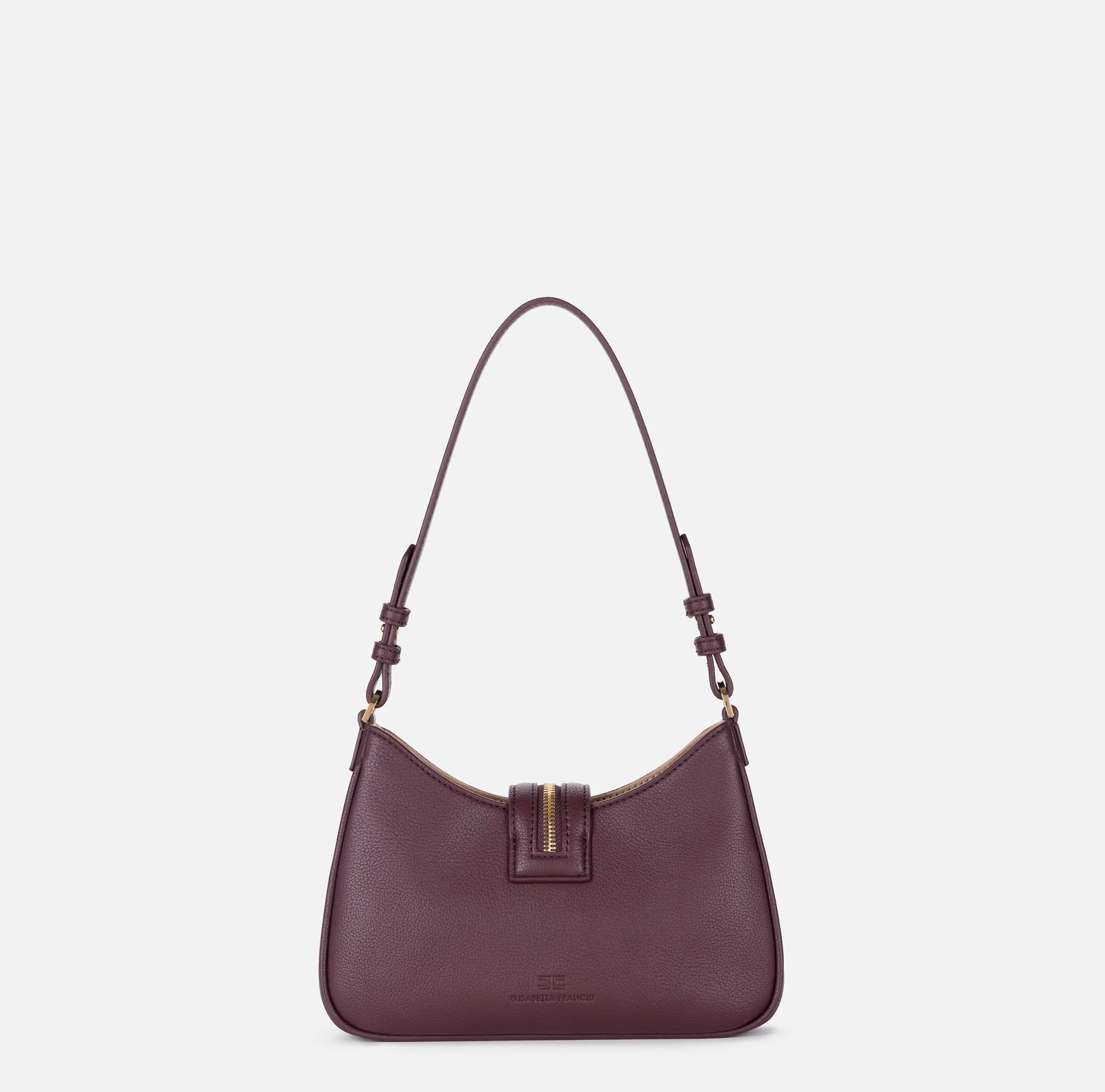 Borsa hobo piccola in materiale effetto pelle con zip