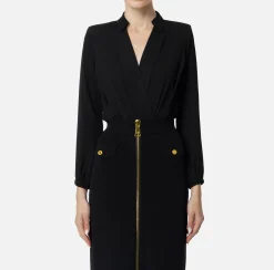 Camicia body in georgette con scollo incrociato