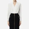 Camicia body in georgette con scollo incrociato