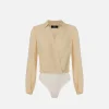 Camicia body in georgette con scollo incrociato