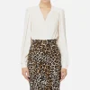 Camicia body in georgette con ricamo su spalle