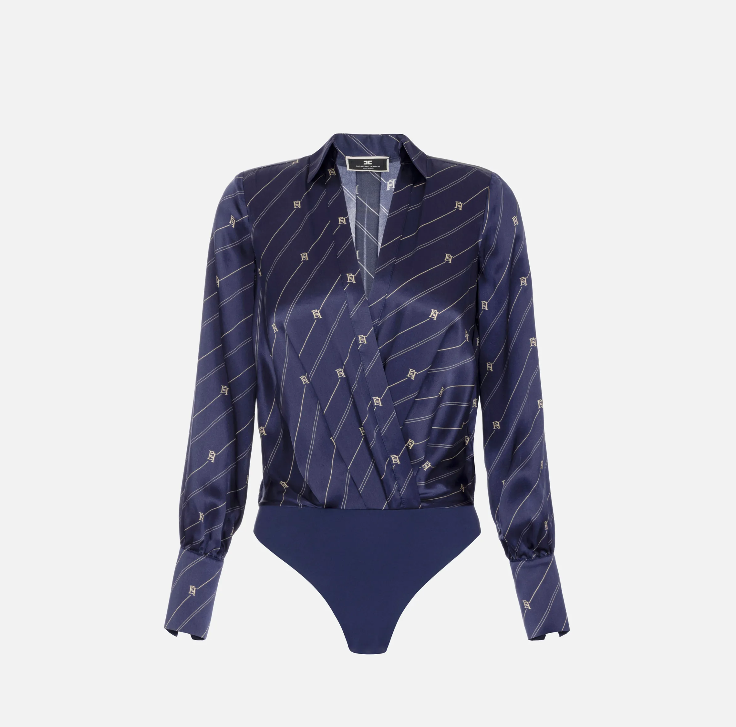 Camicia body in georgette di seta stampata