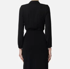 Camicia body in georgette con scollo incrociato