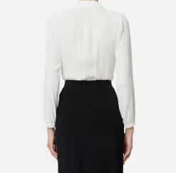 Camicia body in georgette con scollo incrociato