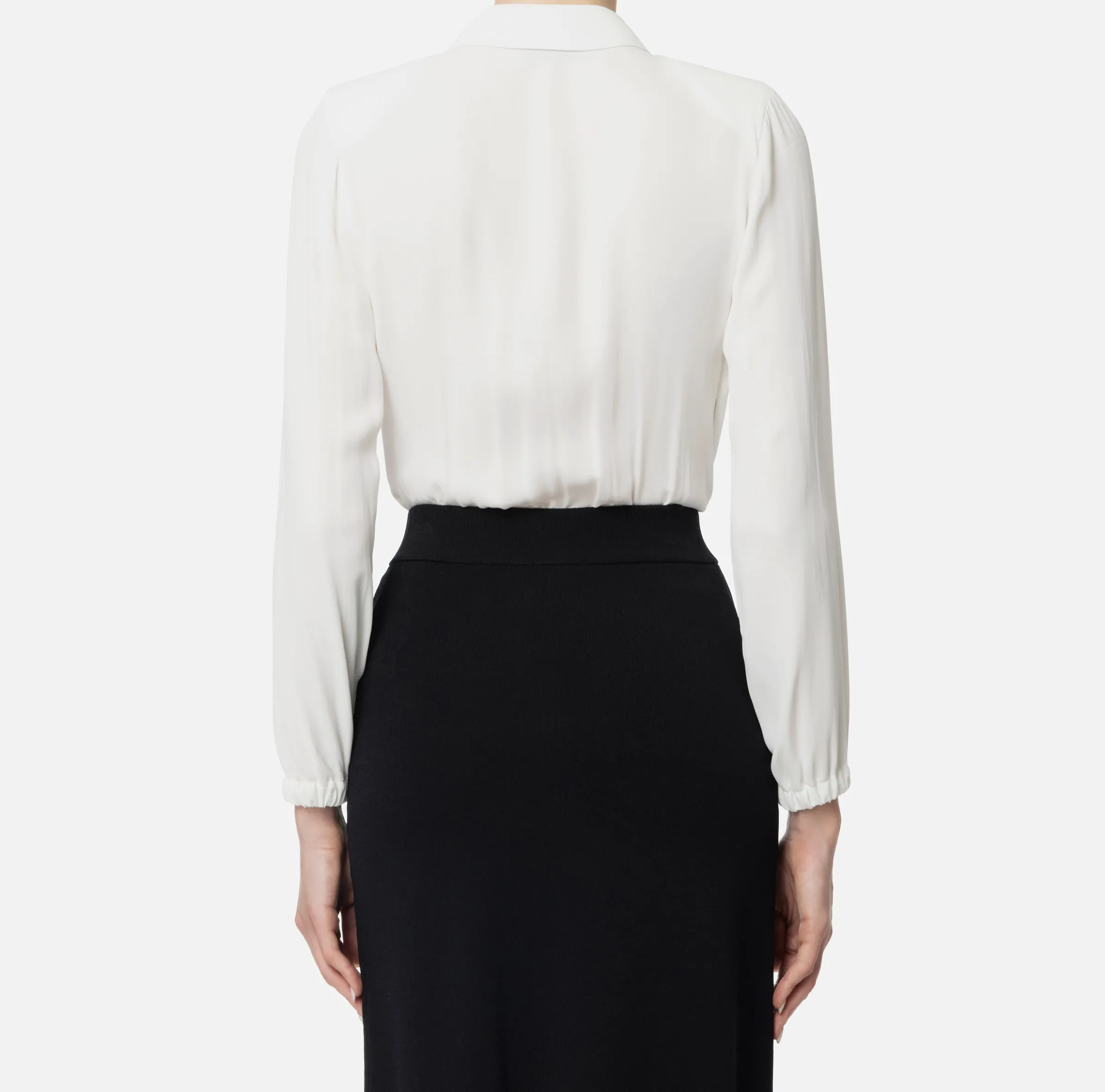 Camicia body in georgette con scollo incrociato