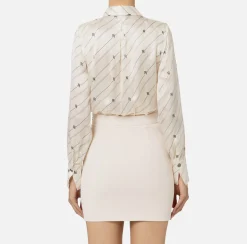 Camicia body in georgette di seta stampata