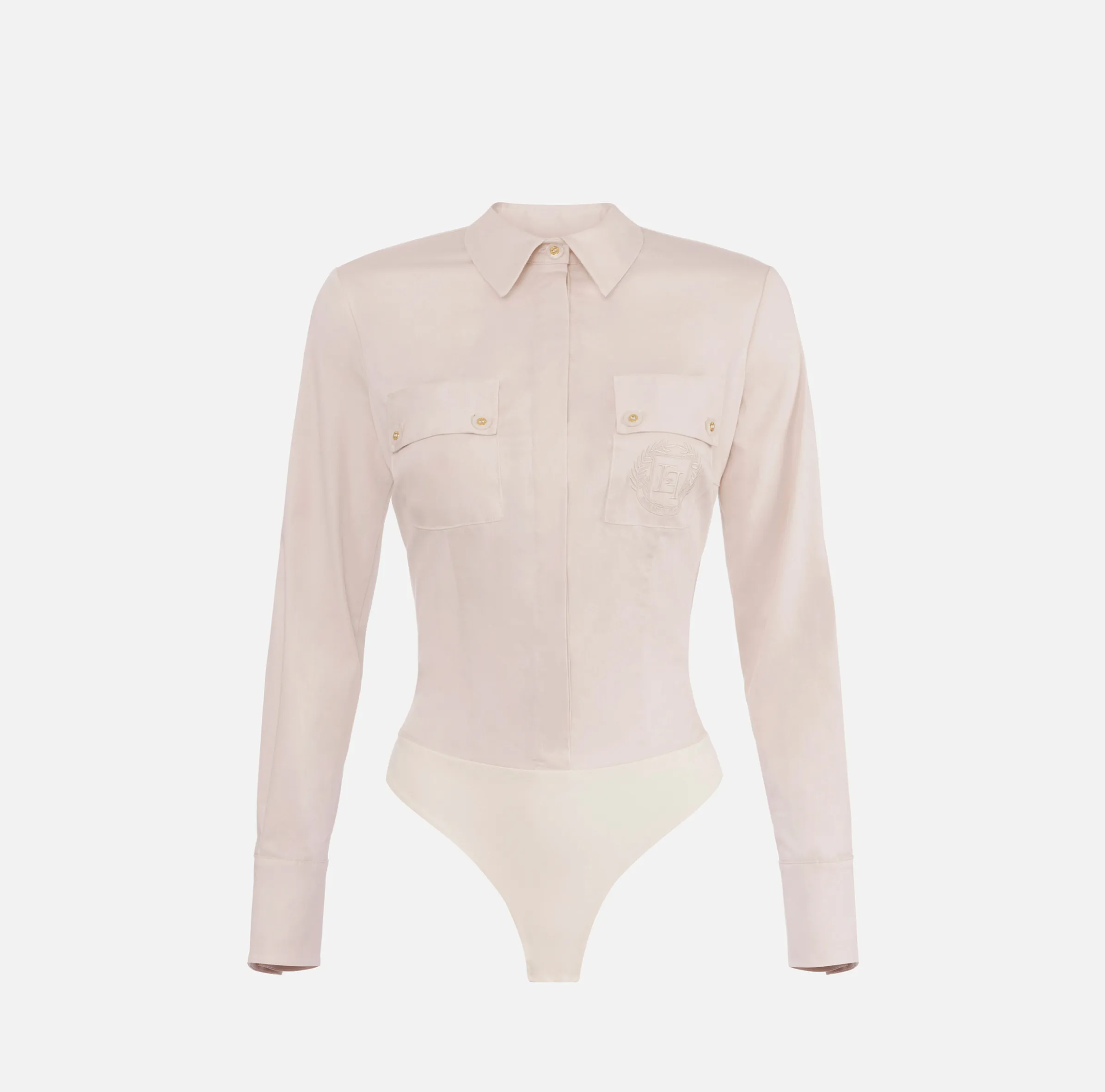 Camicia body in popeline stretch con cut-out