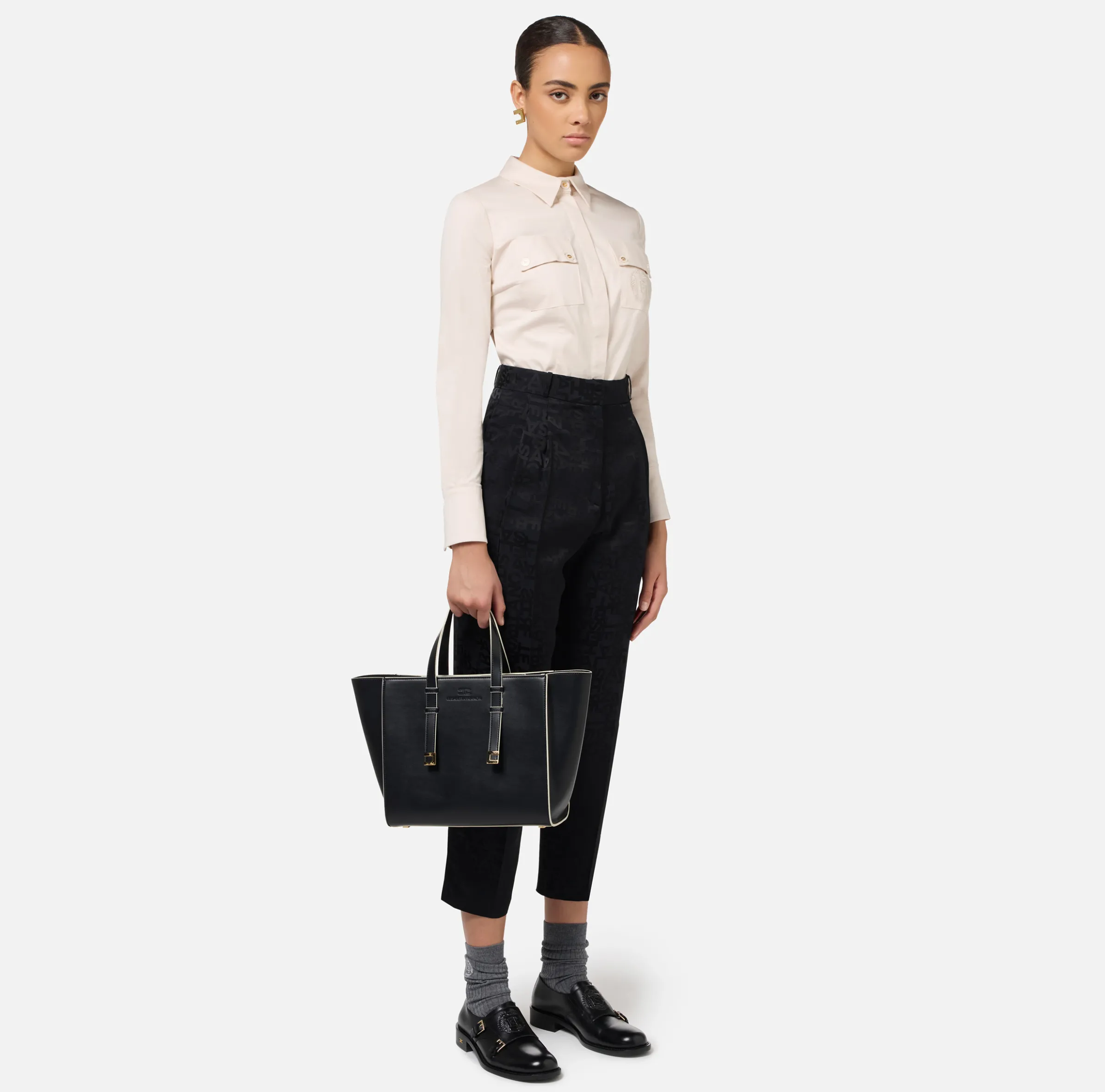 Camicia body in popeline stretch con cut-out