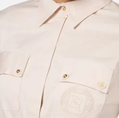Camicia body in popeline stretch con cut-out