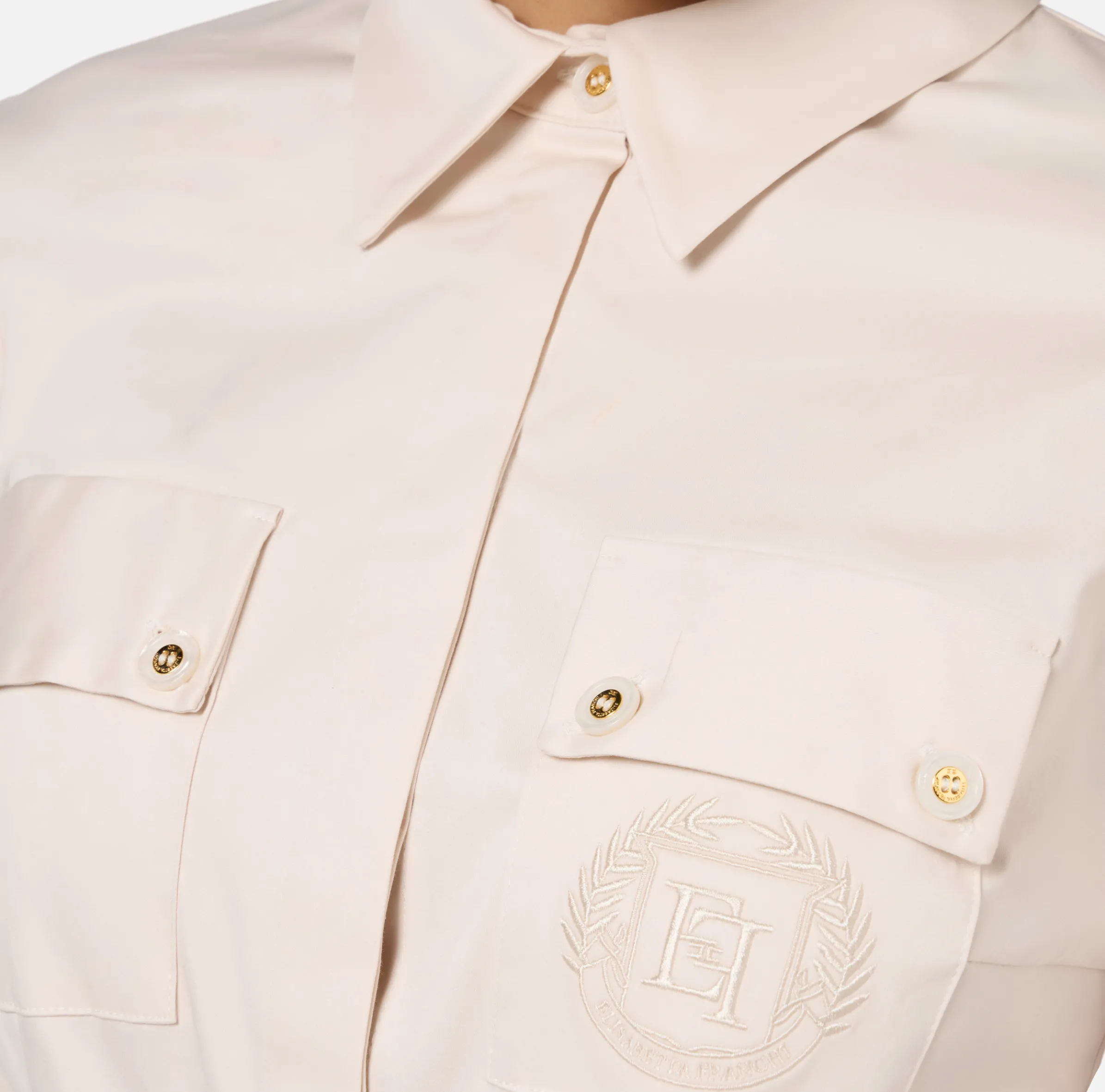 Camicia body in popeline stretch con cut-out