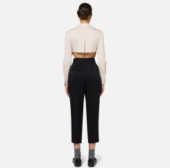 Camicia body in popeline stretch con cut-out
