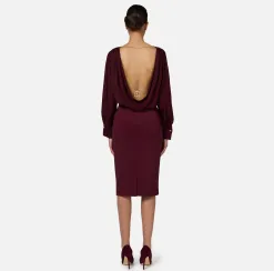 Camicia body in raso jacquard con collana