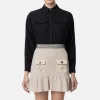 Camicia cropped in popeline con fascione