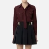Camicia dritta in nylon tecnico con cravatta