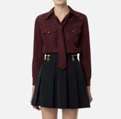 Camicia dritta in nylon tecnico con cravatta