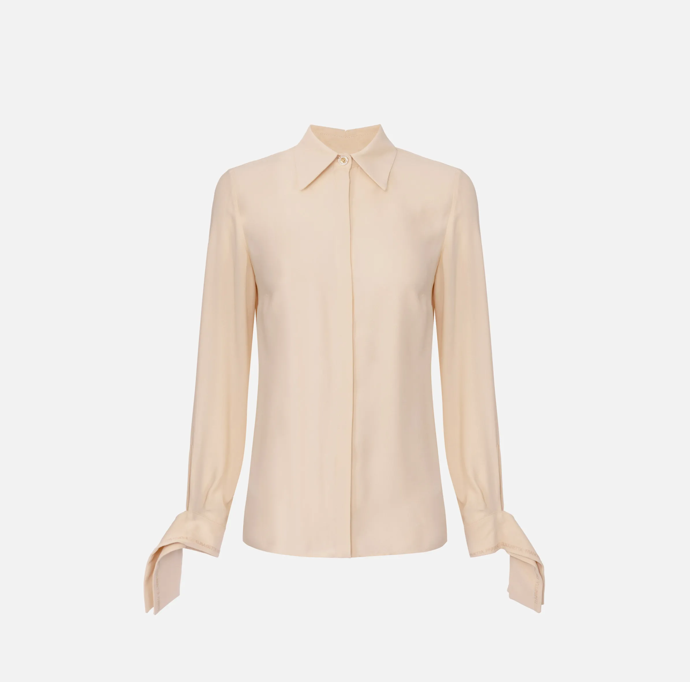 Camicia in georgette con polsi ricamati