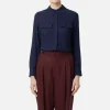 Camicia in georgette con patte ricamate