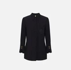 Camicia in georgette con patch logo