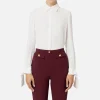Camicia in georgette con polsi ricamati