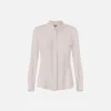 Camicia in georgette con patte ricamate