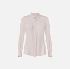 Camicia in georgette con patte ricamate