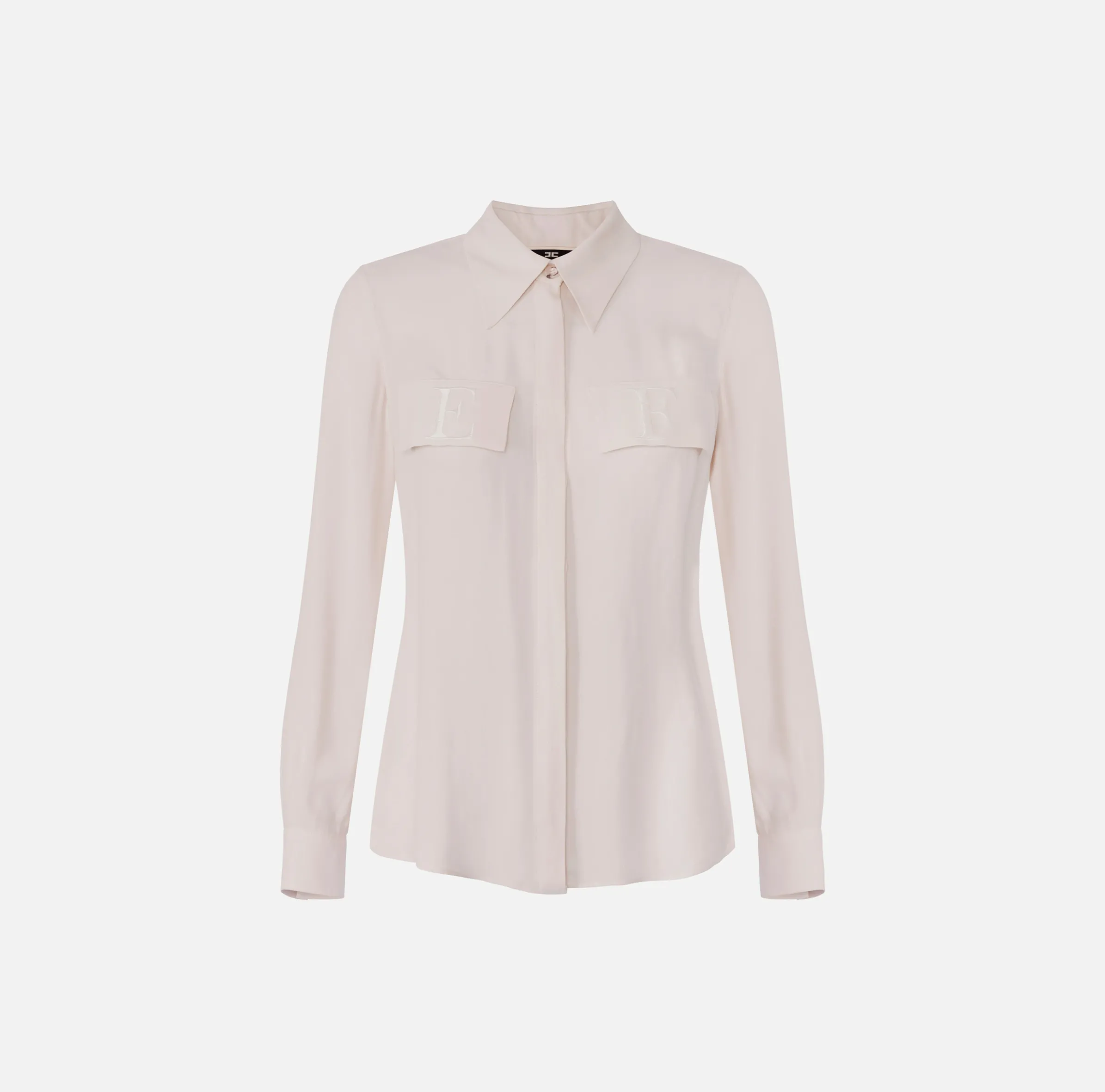 Camicia in georgette con patte ricamate