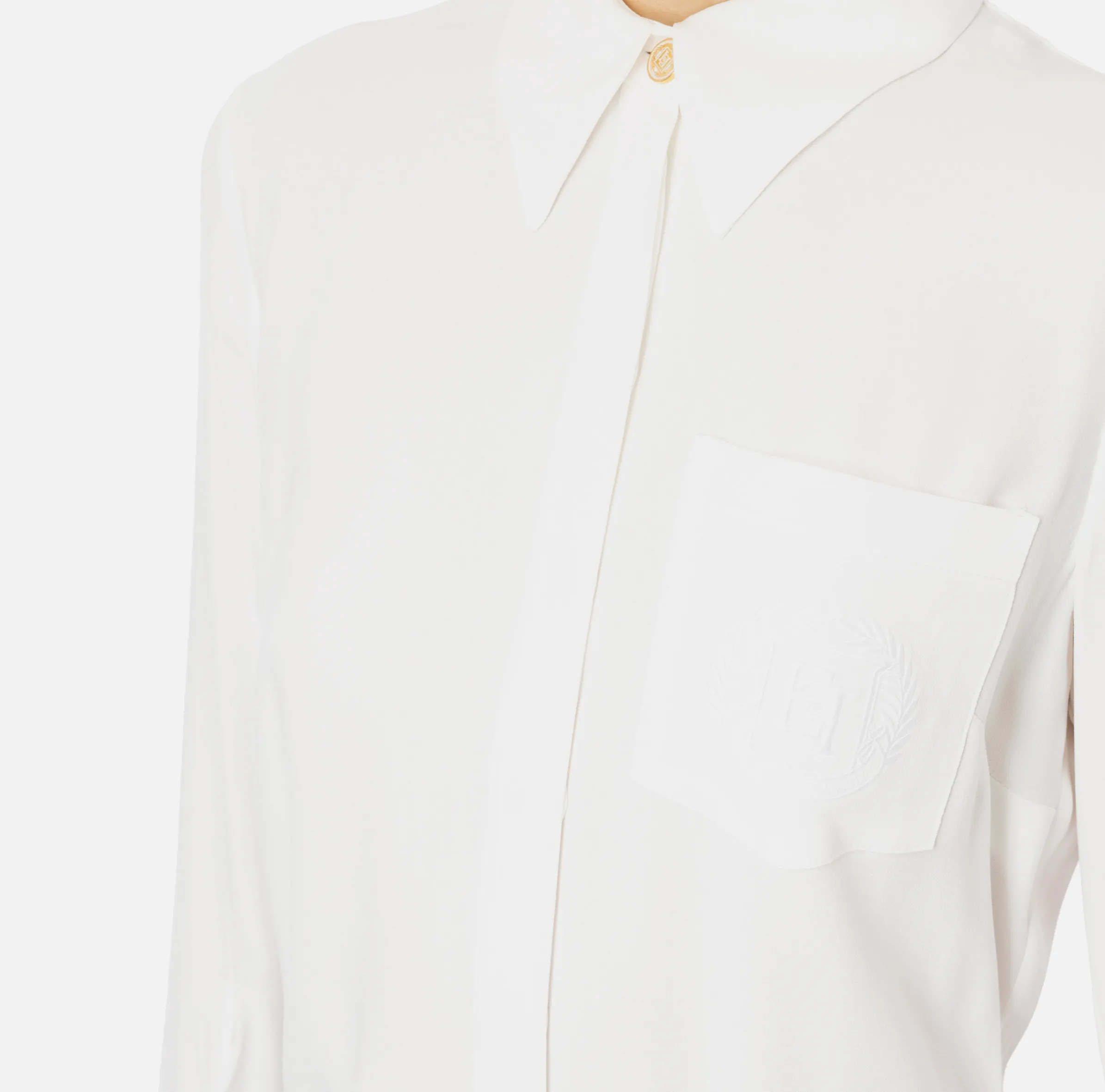 Camicia in georgette con patch logo