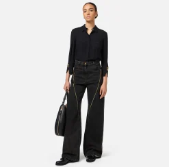 Camicia in georgette con patch logo