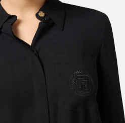 Camicia in georgette con patch logo