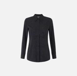 Camicia in georgette jacquard lettering