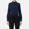 Camicia in georgette jacquard lettering