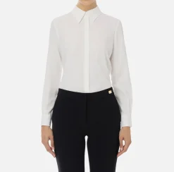 Camicia in georgette jacquard lettering