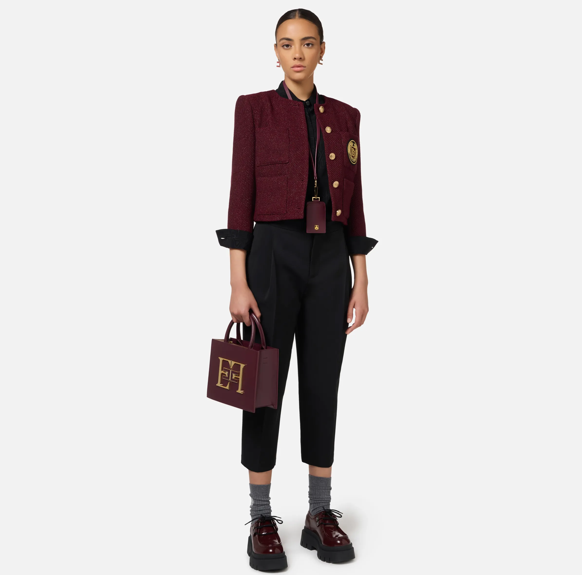Camicia in georgette jacquard lettering