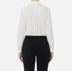 Camicia in georgette jacquard lettering