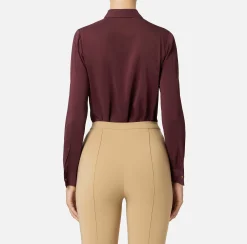 Camicia in georgette stretch con fiocco