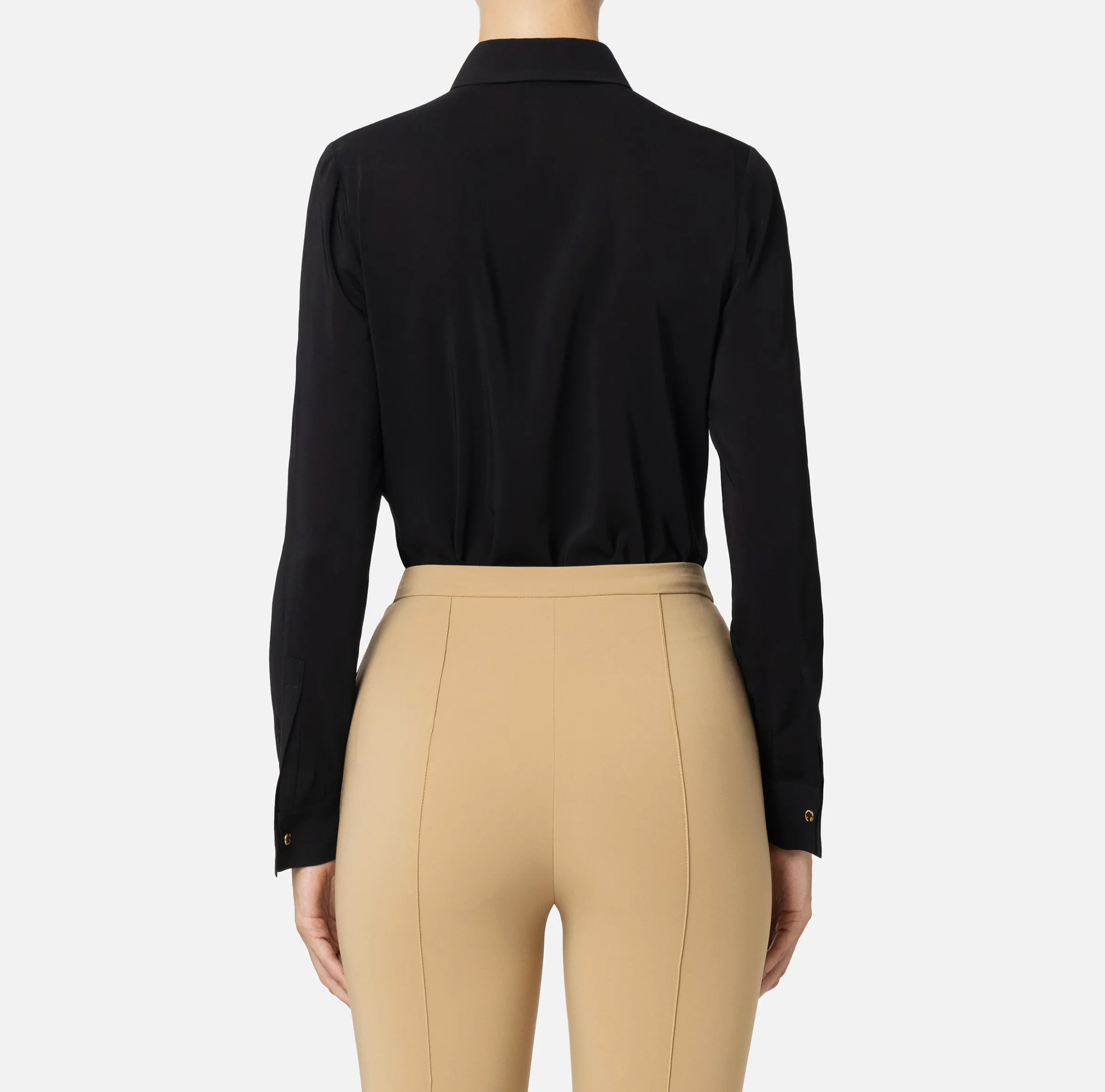 Camicia in georgette stretch con fiocco