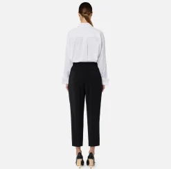 Camicia in popeline con cravattino in contrasto