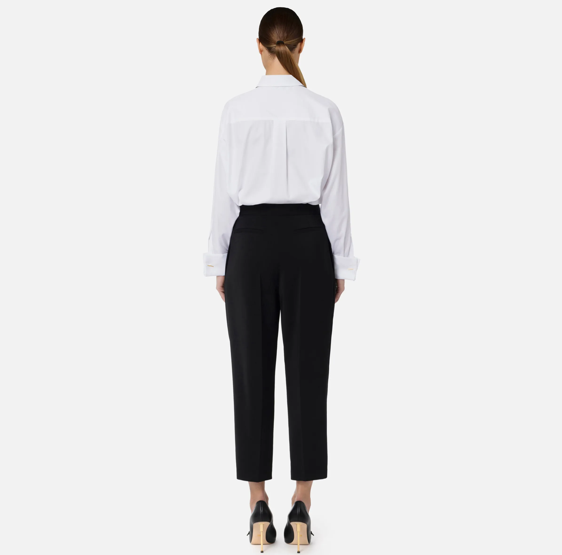 Camicia in popeline con cravattino in contrasto