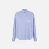 Camicia in popeline con etichetta logo