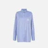 Camicia in popeline con etichetta in organza ricamata