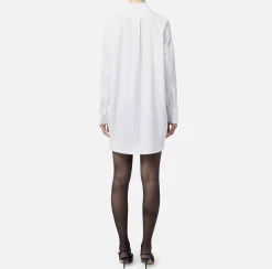 Camicia in popeline con etichetta in organza ricamata