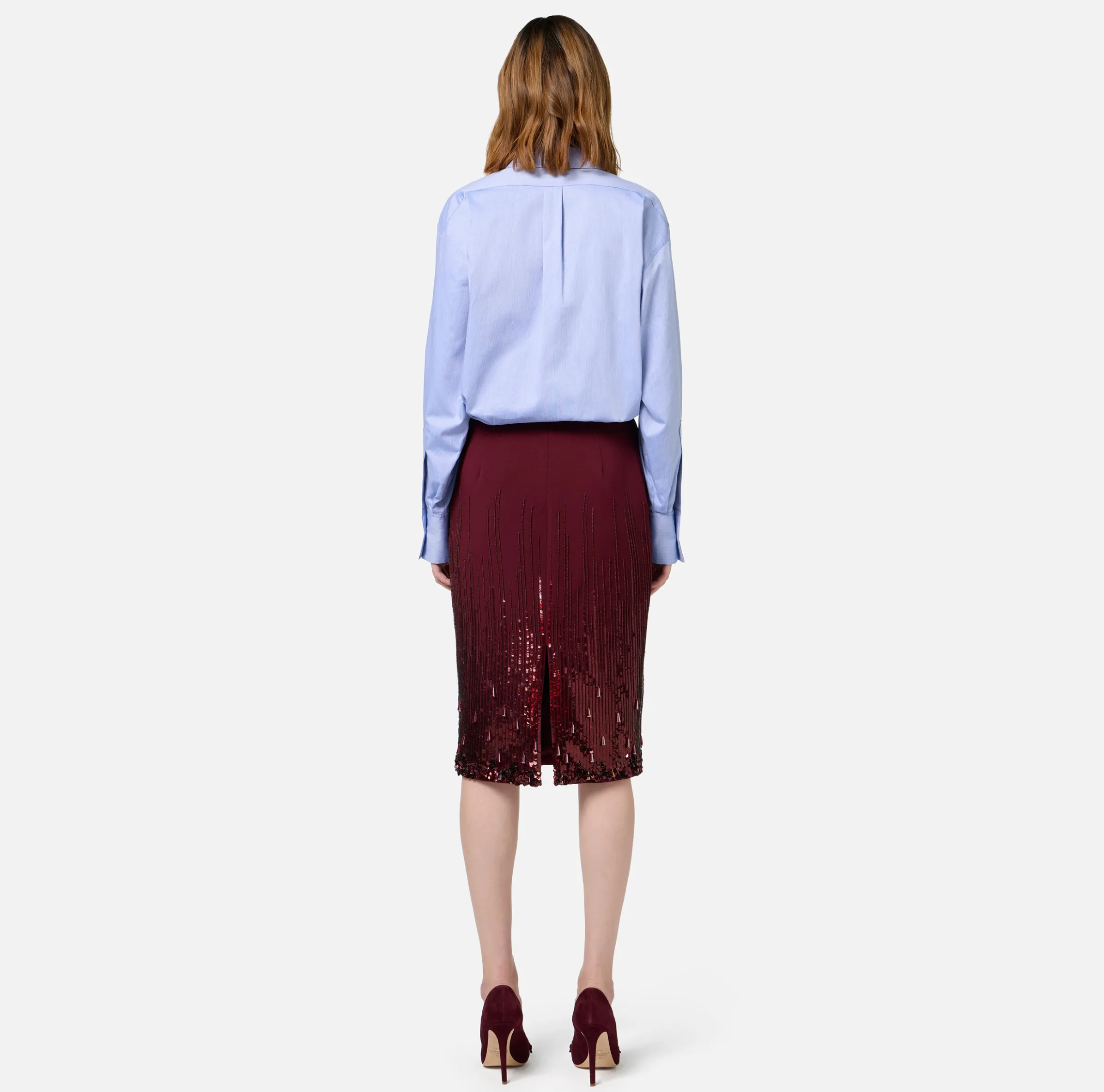 Camicia in popeline con etichetta logo