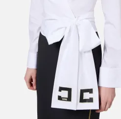Camicia in popeline con fusciacca ricamata