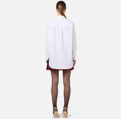 Camicia in popeline con logo sui polsi